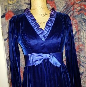 Vintage blue velvet dress